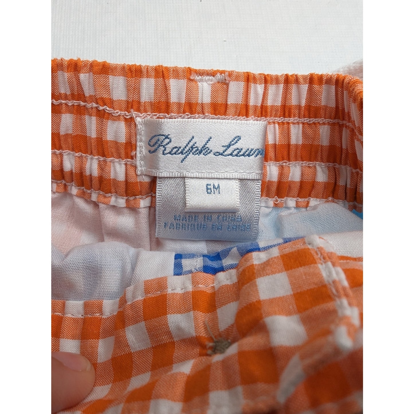 Ralph lauren Baby Girls Sz 6M Colorful Buffalo Plaid Belted Preppy Shorts