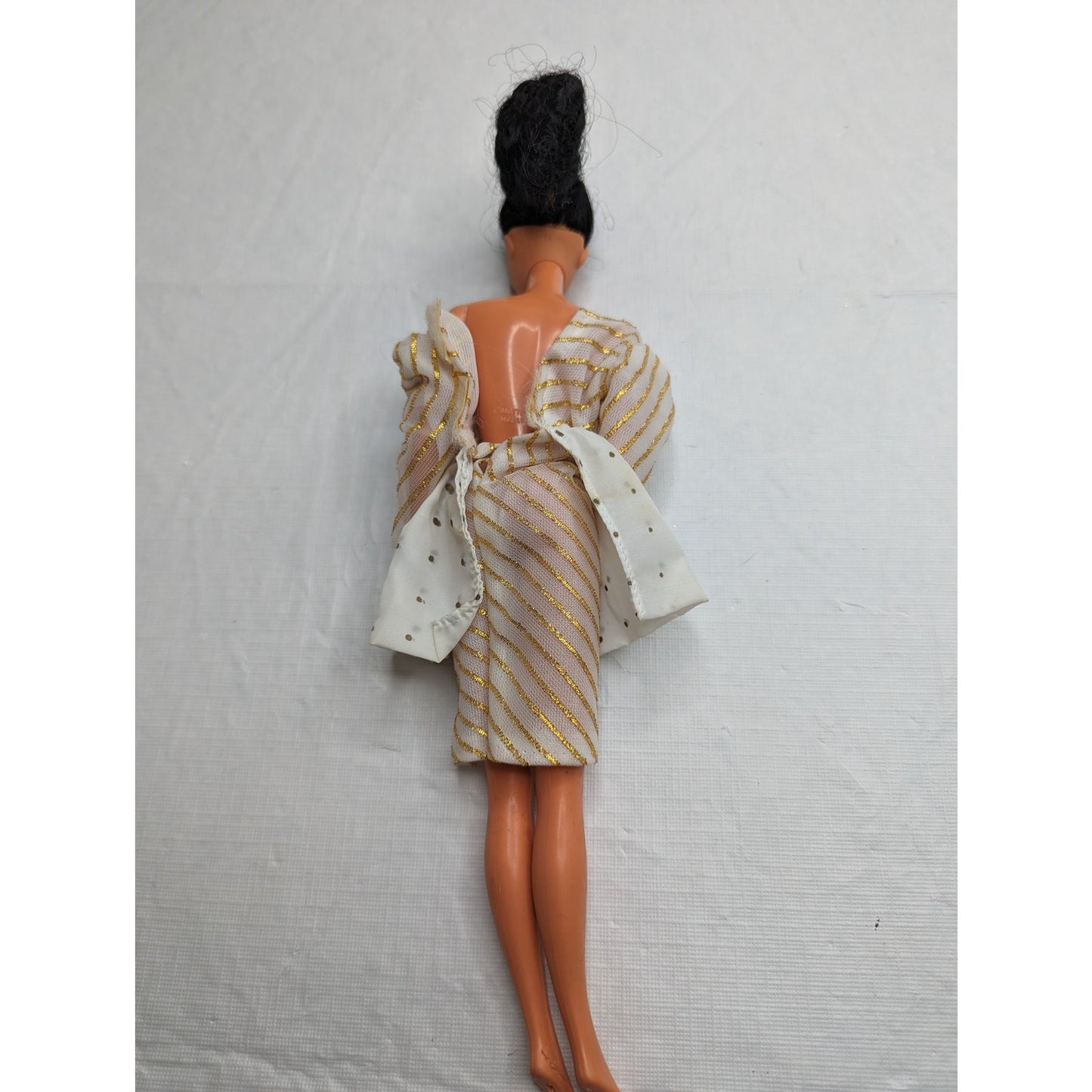 Vintage 1990s RARE Ethnic Barbie Doll In Gold Dress Brown Hair