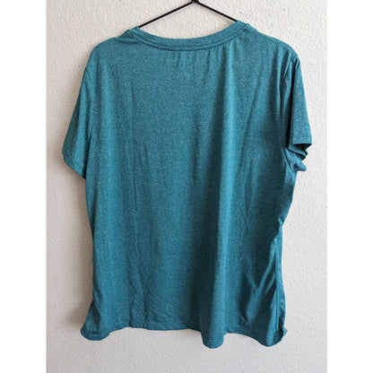 Champion Womens Sz 2XL Short Sleeve Athletic T Shirt Teal Blue