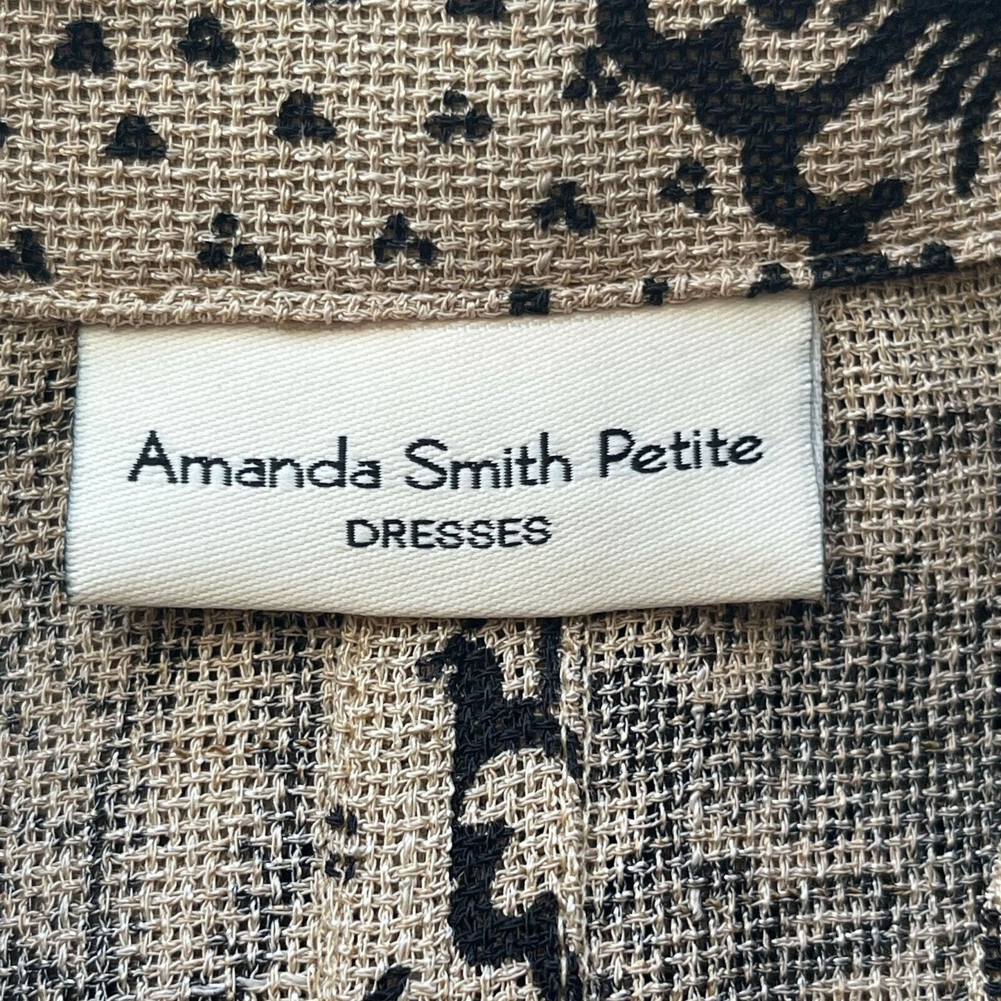 Amanda Smith Petite Womens 10P VTG Button Down Knit Blouse Floral Beige