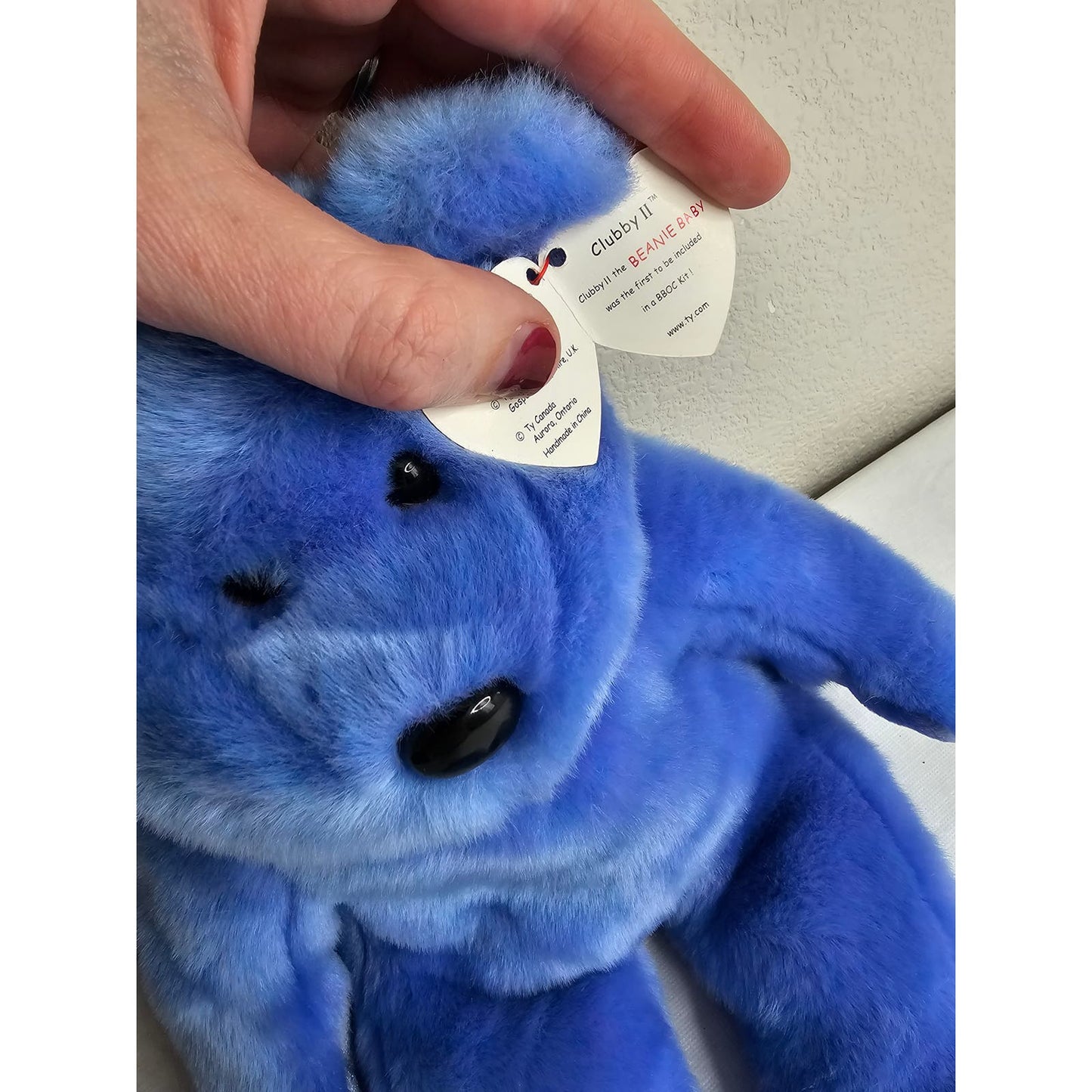 VTG 1999 Retired TY Beanie Baby Buddies 14" CLUBBY II Blue Plush Stuffed Bear