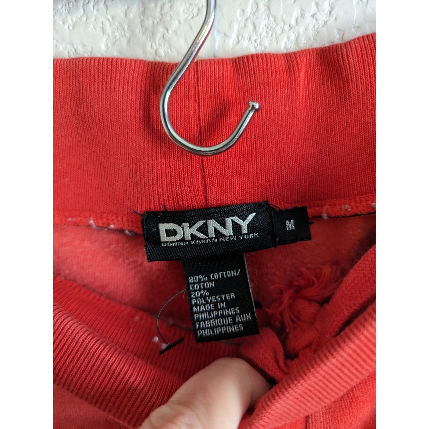 Vintage Y2K DKNY Womens Sz M Velour Sweatpants Pants Red