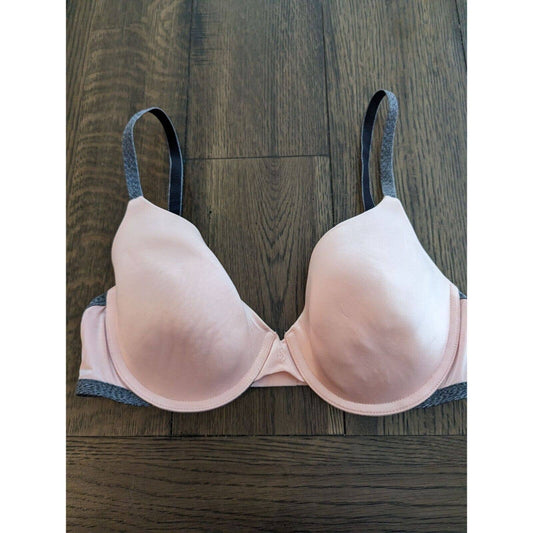 Victorias Secret Womens Sz 36C Uplift Semi Demi Bra Light Pink Gray