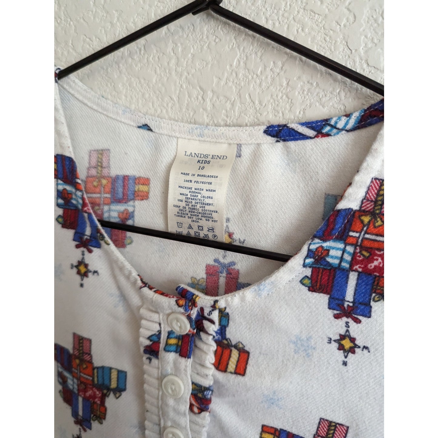 Lands End Kids Girls Sz 10 Christmas Winter Presents Nightgown Long Sleeve