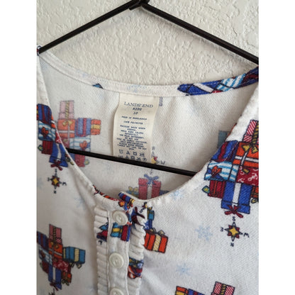Lands End Kids Girls Sz 10 Christmas Winter Presents Nightgown Long Sleeve