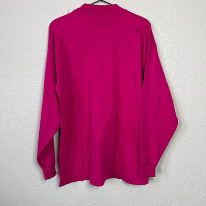 Vintage Cross Creek Womens Sz L 100% Cotton Long Sleeve Shirt Pink