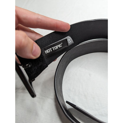 Hot Topic Womens Sz L Black Velvet Belt Embroidered Flowers