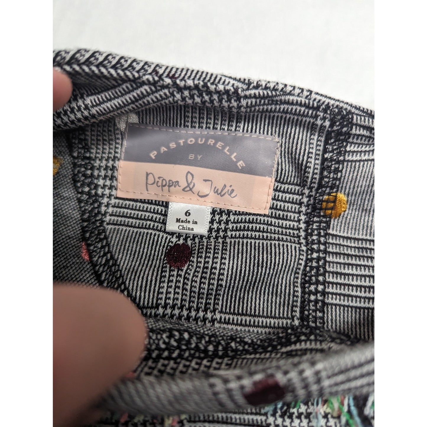 Pastourelle by Pippa & Julie Boutique Girls Sz S (6) Plaid Polka Dot Dress