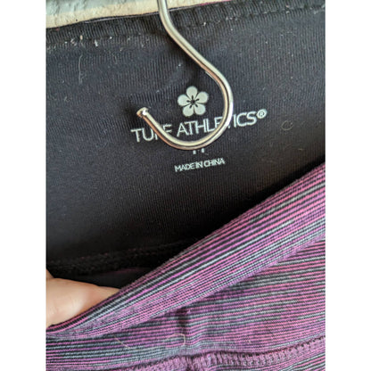 Tuff Athletics Leggings deportivos recortados para mujer Sz M, tinte espacial morado