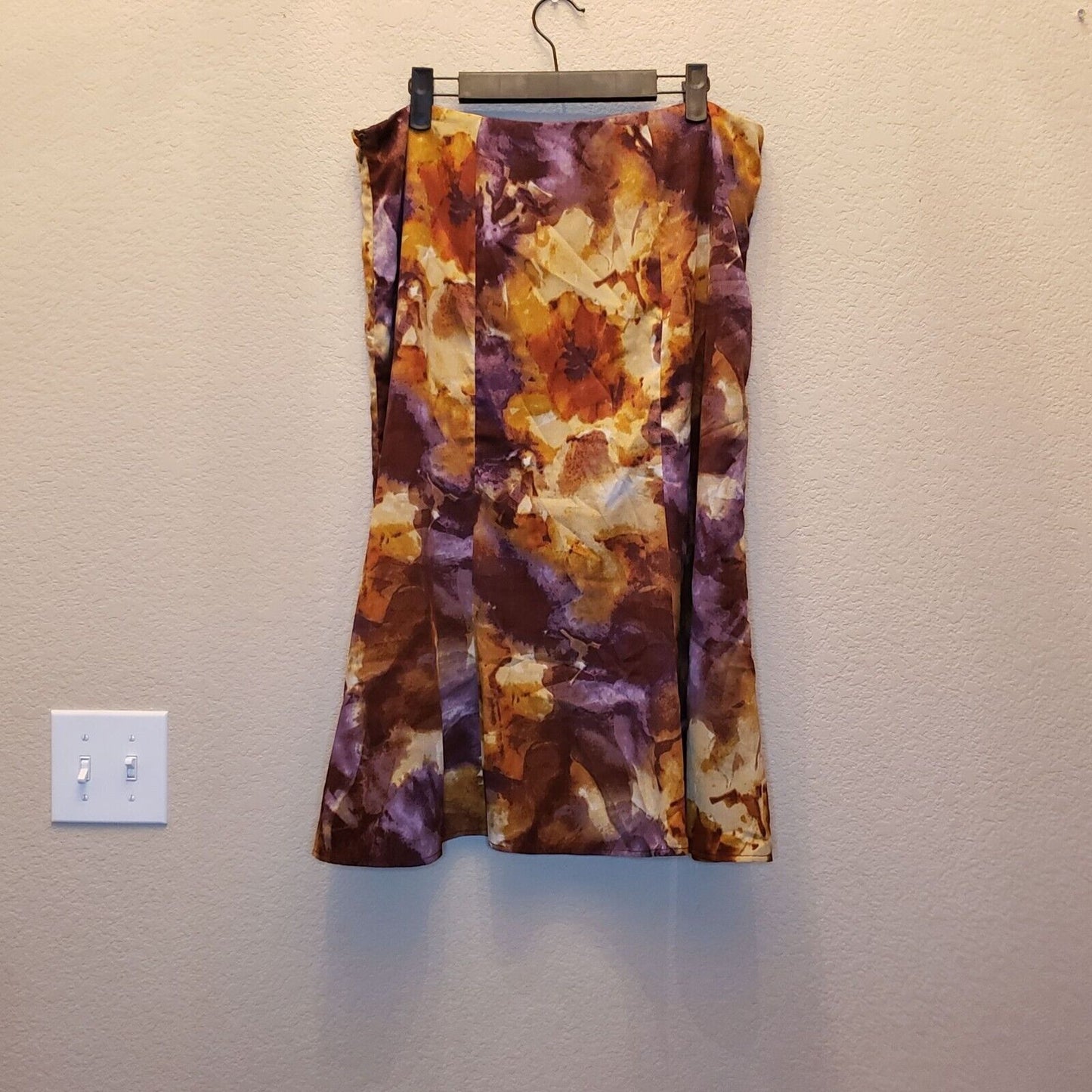 Vintage 1990s Jones Wear Womens Sz 12 Brown Floral Midi Length Skirt