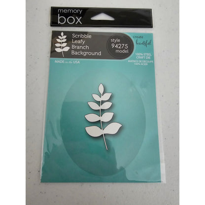 Memory Box Steel Craft Die Scribble Leafy Branch Background