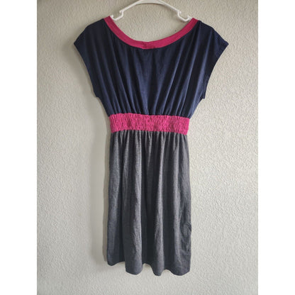 Hypnotik Womens Sz S Navy Gray and Pink Y2K Dress Above Knee