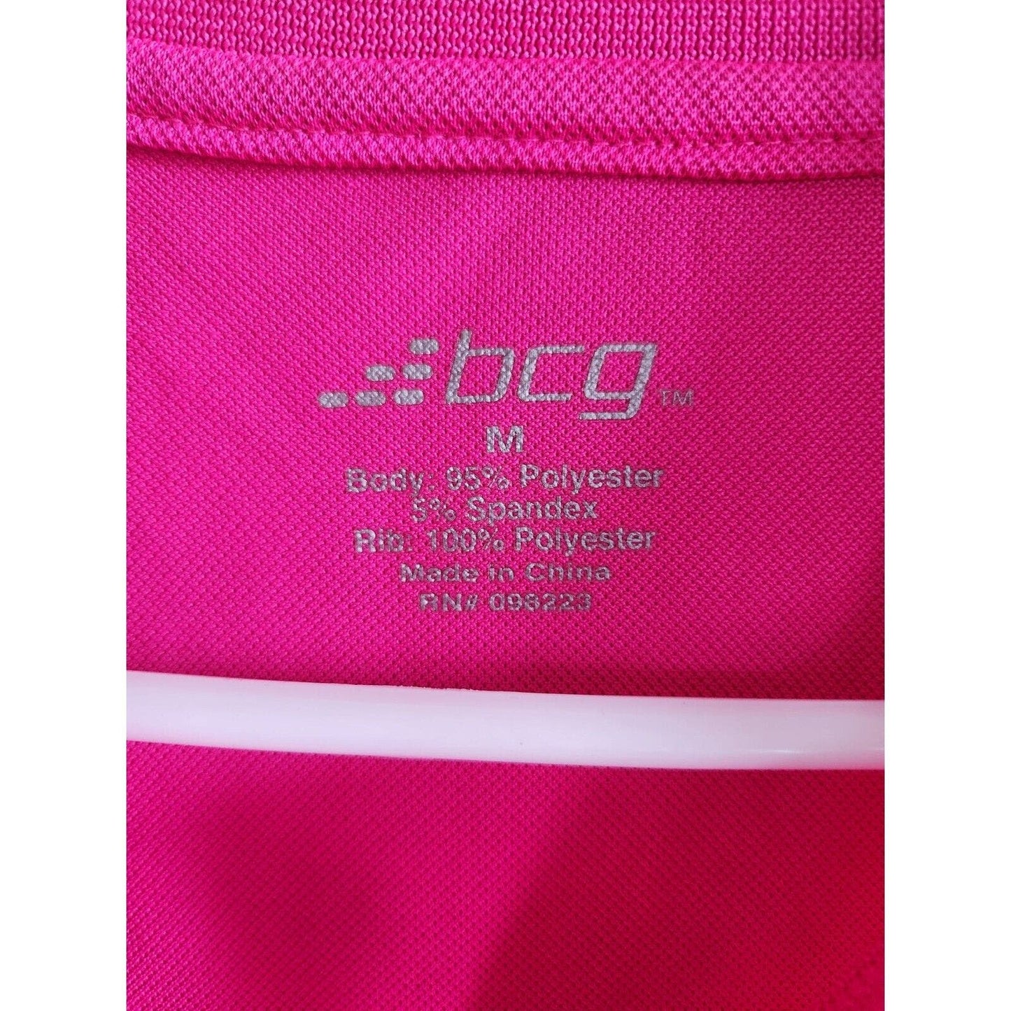 BCG Womens Sz M Sleeveless Tennis Shirt Polo Bright Pink