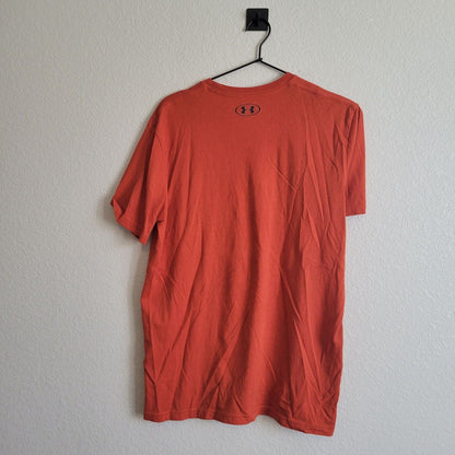 Under Armour Mens Sz M Short Sleeve Loose Fit T Shirt Dark Orange Athletic