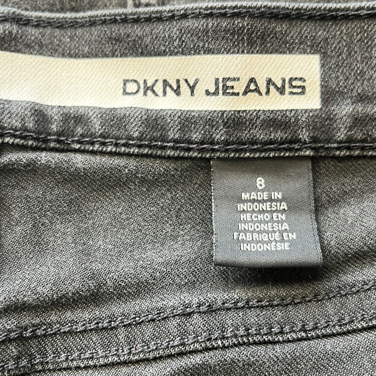 DKNY Womens Sz 8 Straight Leg Black Jeans Cotton Blend