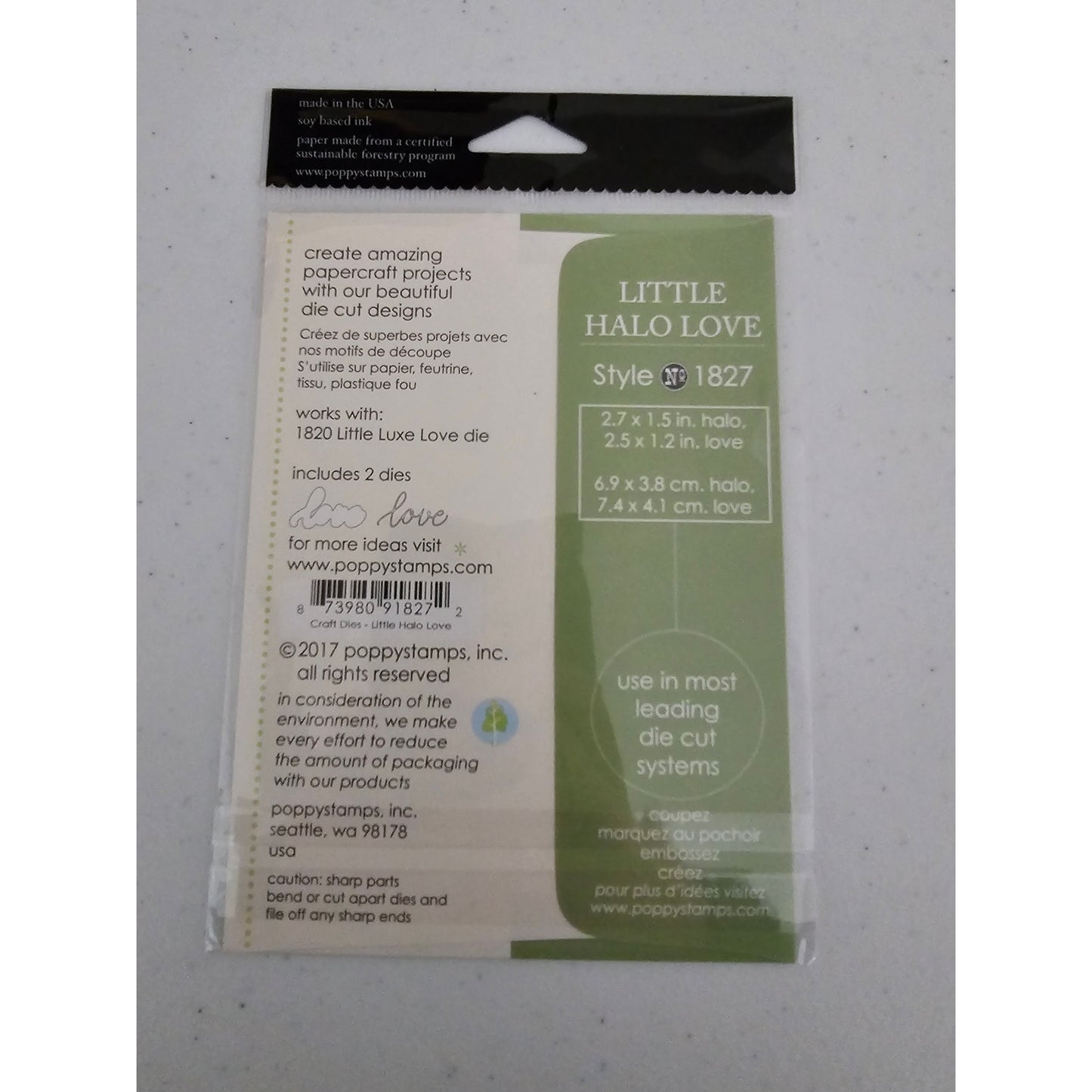 Poppy Stamps Steel Craft Die Little Halo Love Style 1827
