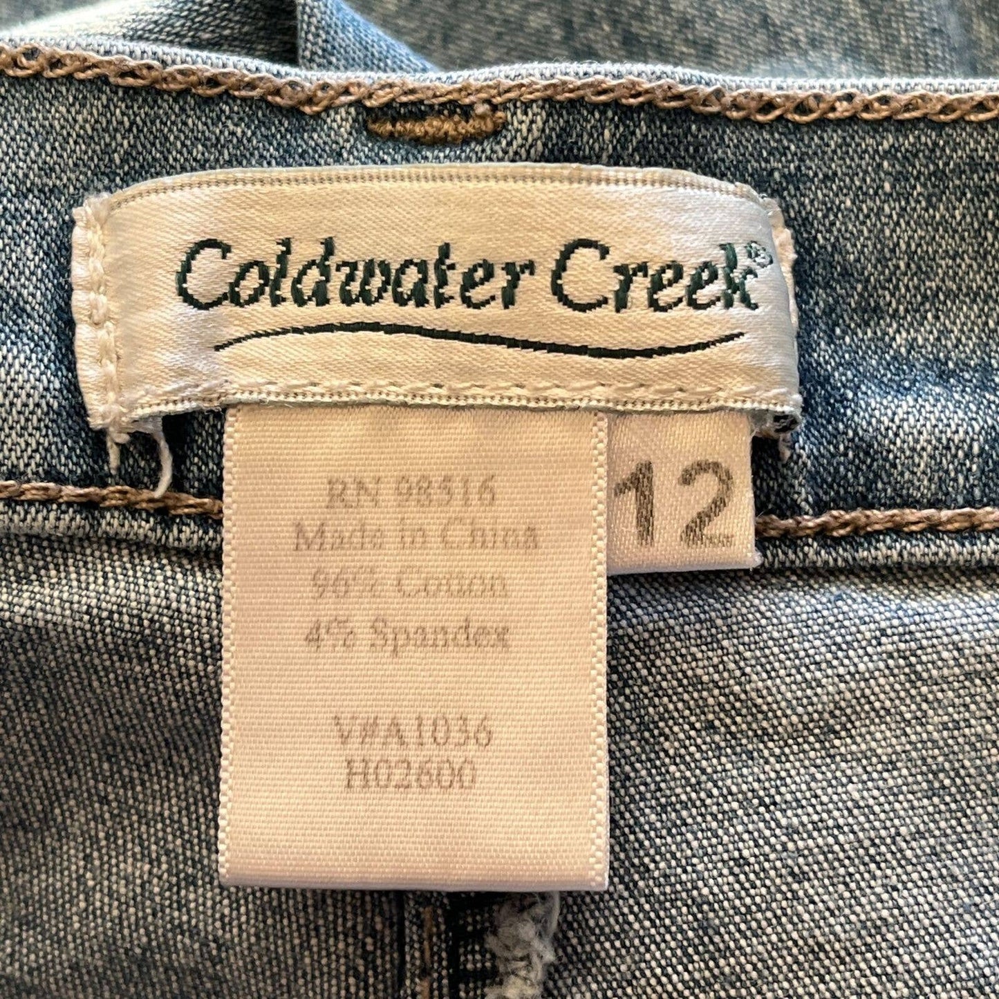 Vintage Coldwater Creek Mujeres Sz 12 Pierna Recta Jeans Azules