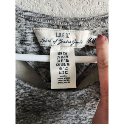 H&M LOGG Girls Sz 12 Maxi Dress Gray San Diego California