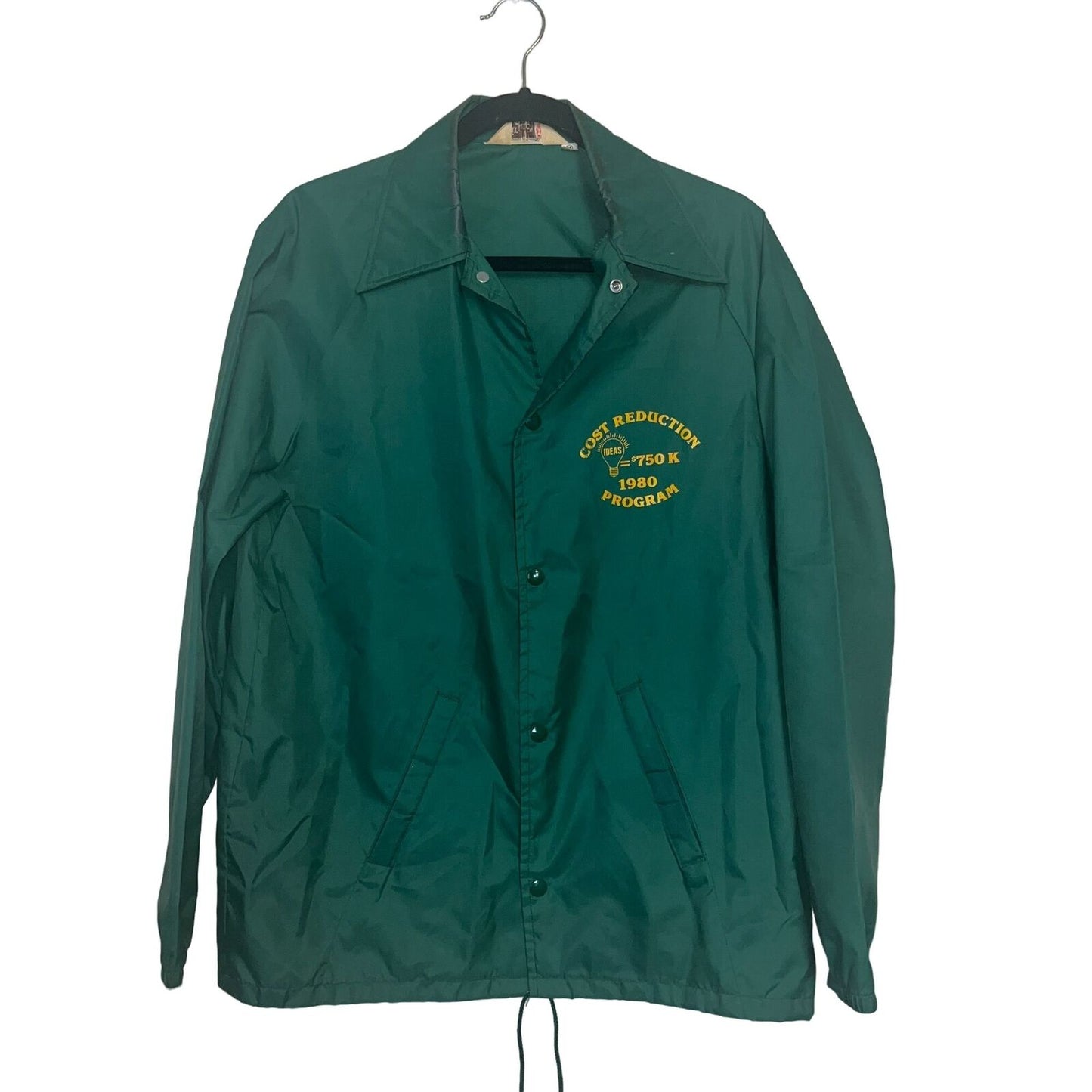 Vintage 1980 Sir Jac Mens Snap Front Jacket Green Cost Reduction Program