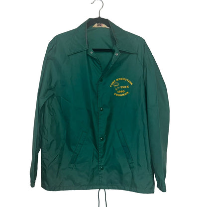 Vintage 1980 Sir Jac Mens Snap Front Jacket Green Cost Reduction Program