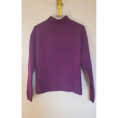 Vintage White Stag womens Sz M Lambswool Angora Blend Sweater Purple Turtleneck