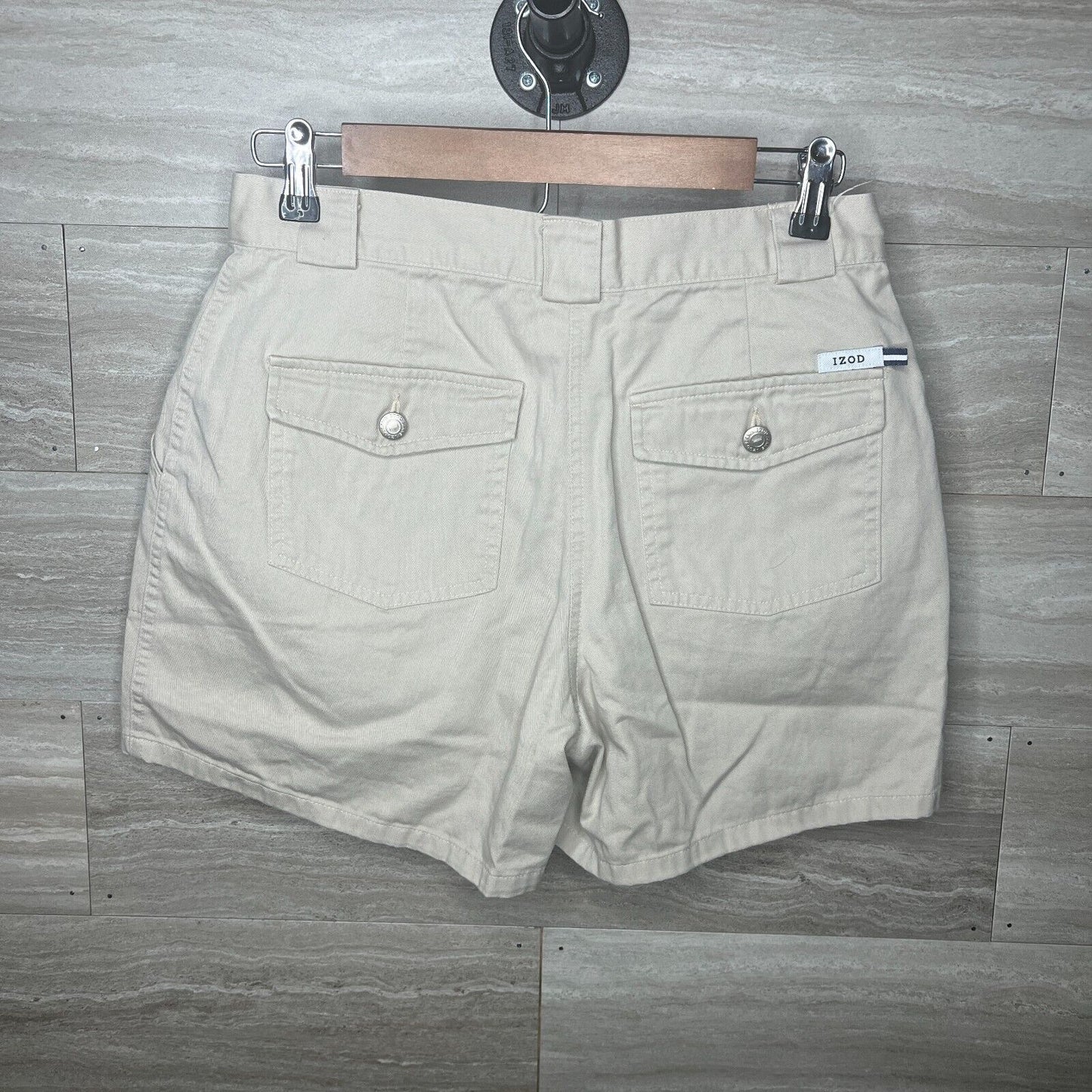 Izod Womens Sz 8 100% Cotton Khaki Shorts Y2K Vintage