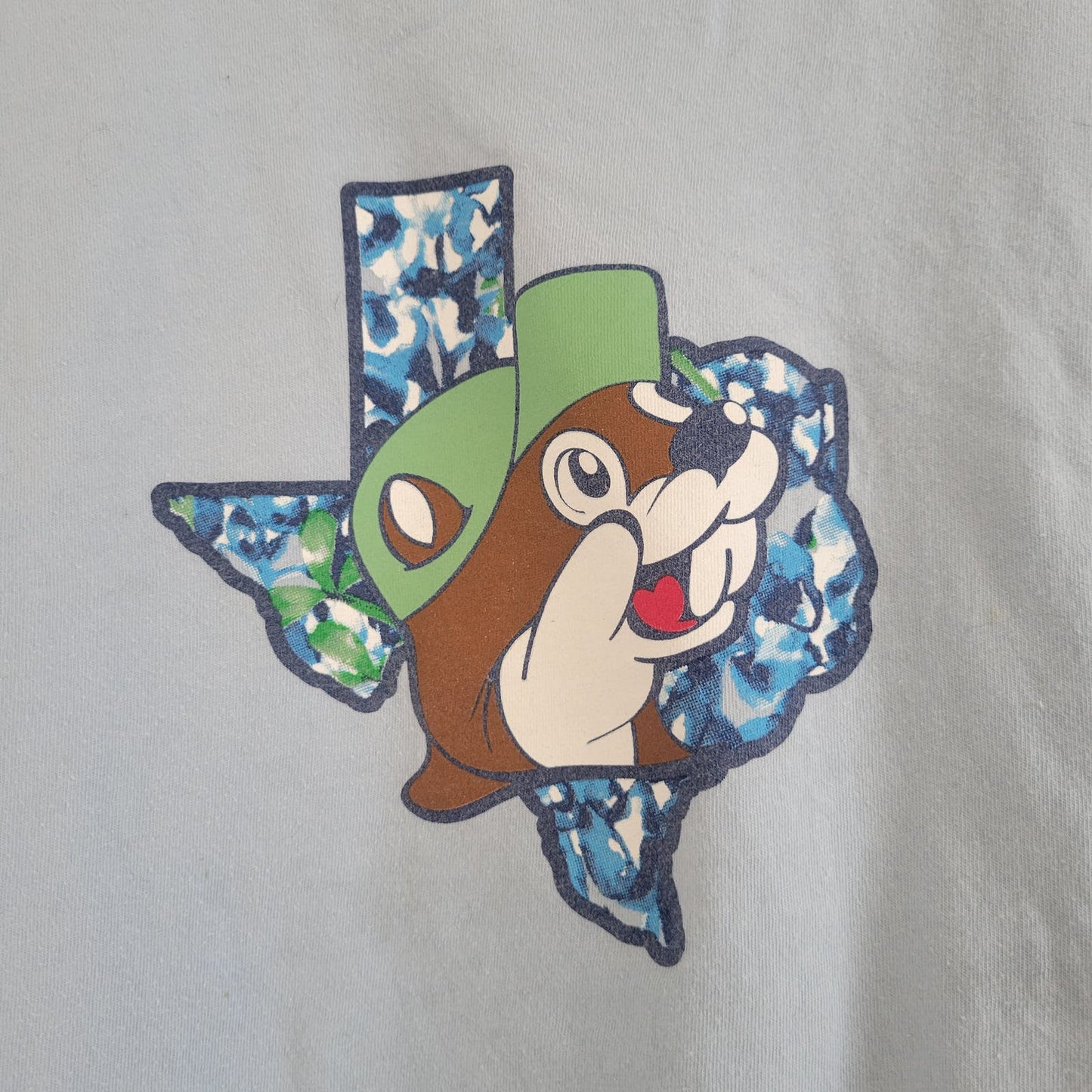 Bucees Texas Adult Sz L Short Sleeve T Shirt Picture Perfect Light Blue