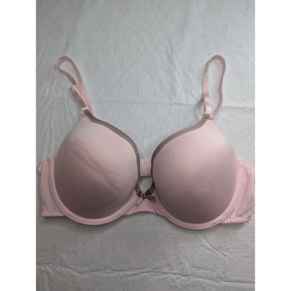 Maidenform Womens Sz 36C Light Pink T Shirt Bra Gray Trim 11439