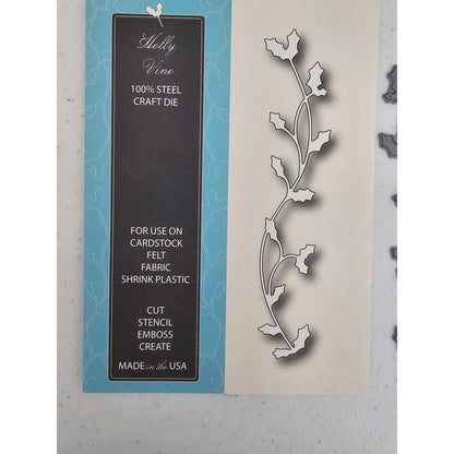 Memory Box Holly Vine Steel Die Style 98188 Holiday Christmas