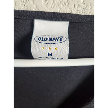 Vintage Old Navy Womens Sz M Knee Length Sleeveless Dress Solid Black