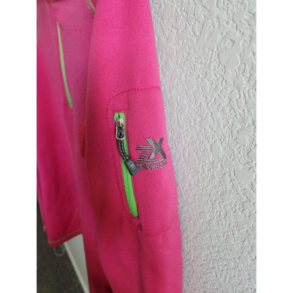 Zero Xposure Womens Sz M Fleece Pullover Jacket 1/4 Zip Bright Pink Athletic