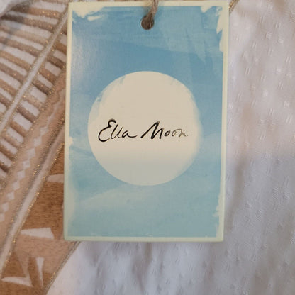 Ella Moon Womens Sz XL White Embroidered Boho Knee Length Dress NEW