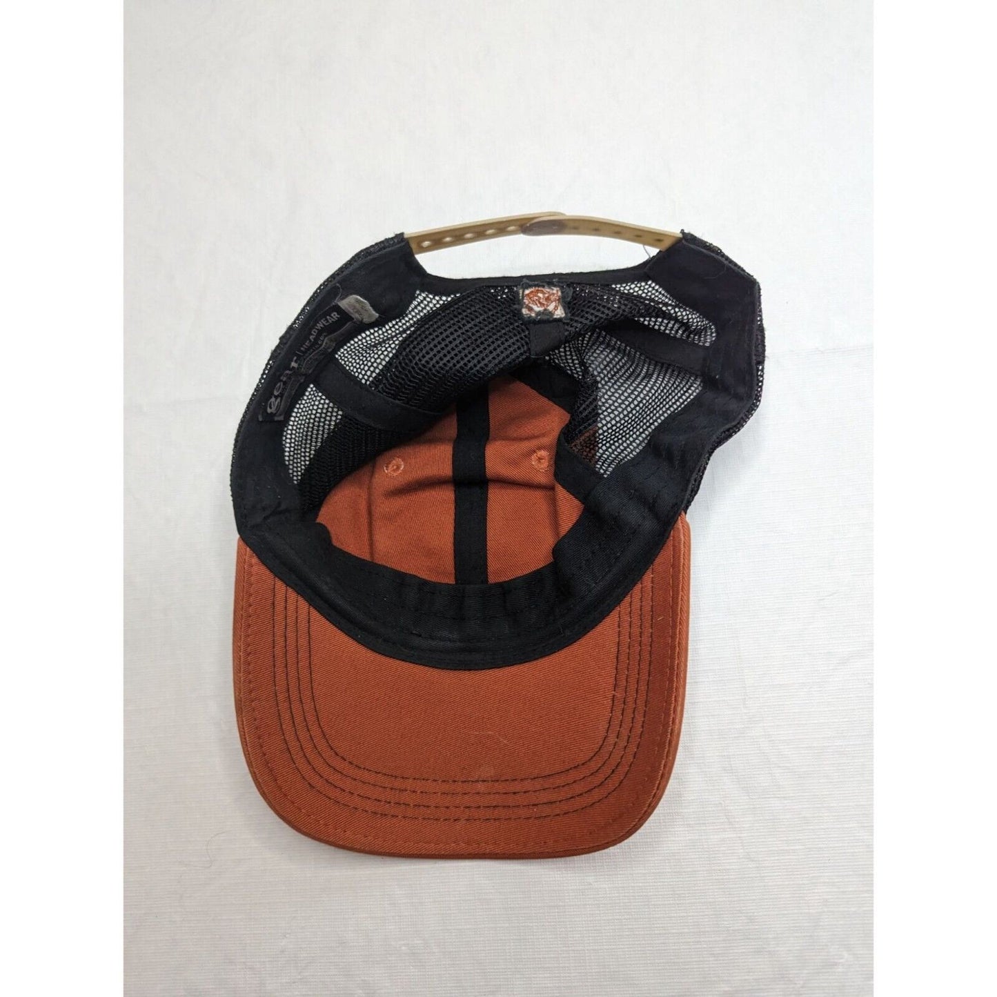 Powderhorn Mens Snapback Trucker Hat Front Patch Orange Gear Headwear