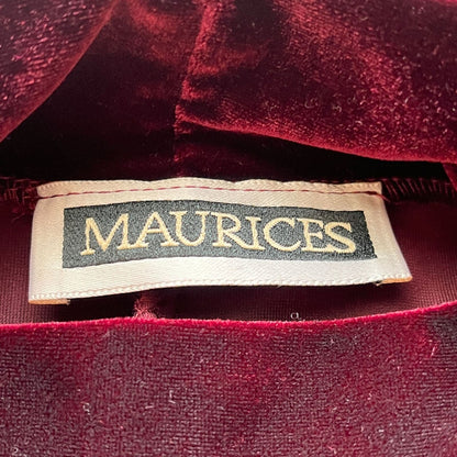 Vtg Y2K 2000s Maurices Womens Sz S Maxi Dress Red Burgundy Velvet