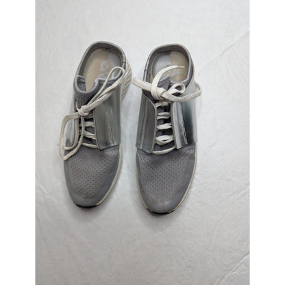 Dolce Vita Womens Sz 6.5 Slip On Tennis Shoes Silver Gray Lace Up