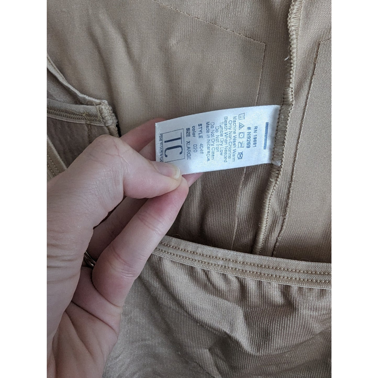 Vintage 1990s TC Shapewear Womens Sz XL Shaper Beige Style 4048