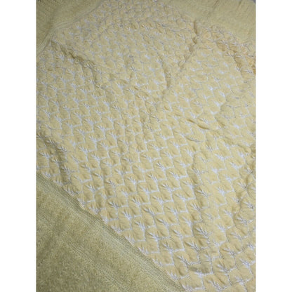 Vintage 1960s Baby Crib Blanket Acrylic Knit Yellow