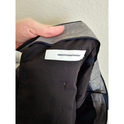 Franklin Tailored Mens Sz 31x30 Classic Fit Dress Pants Navy Blue Pleated