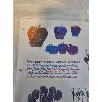 Lot of Unmounted Rubber Stamps Vintage Stamp in the Hand Apples Abstract