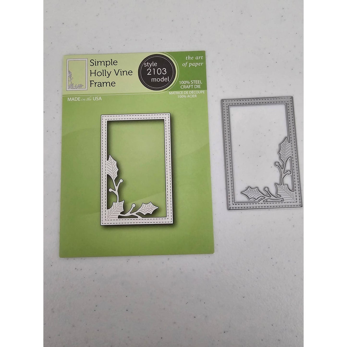 Poppy Stamps Simple Holly Vine Frame Steel Craft Die Christmas 2103