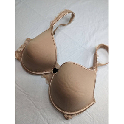 Soma Womens Sz 32DD Light Beige T Shirt Bra Lace Sides