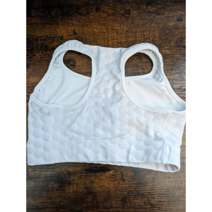 Gear Bunch Womens Sz S Sports Bra White Racerback Golf Print