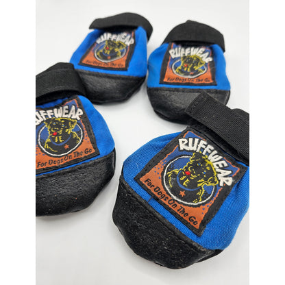 Ruffwear Set of 4 Polar Trex Dog Boots Black Blue Size M Leather