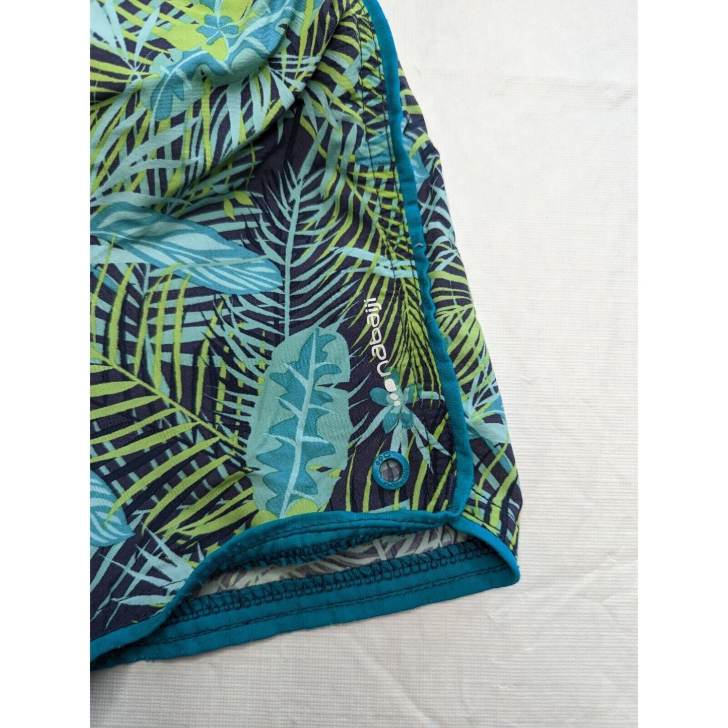 Nabaiji Decathalon Little Boys 3-4 4T Swim Trunks Lined Tropical Green Blue