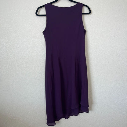 Virgo Petite Womens Sz 8P Purple Formal Dress Asymmetrical Hem