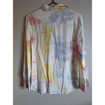 Como Vintage Womens Sz M Button Down Tie Dye Shirt Lightweight