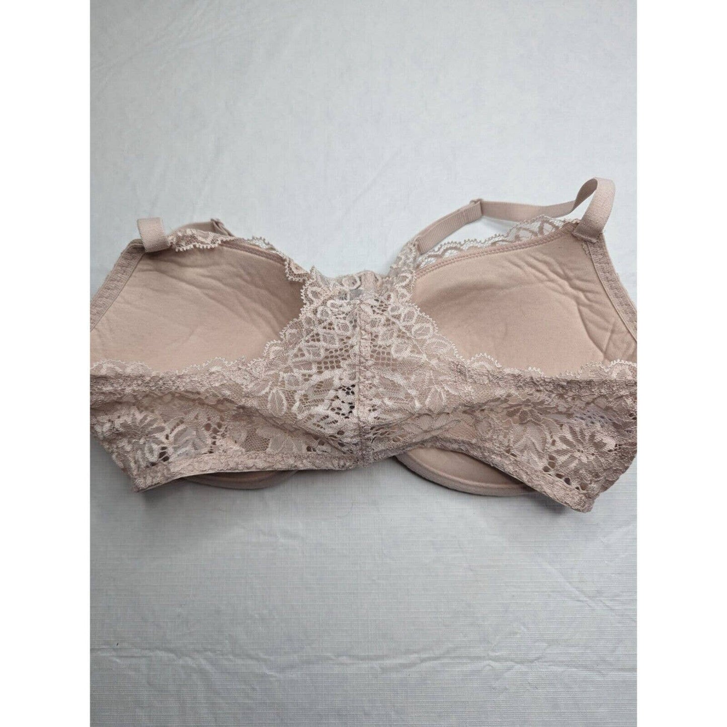 Auden Womens Sz 34DD Front Clasp Padded Push Up Bra Light Beige Lace Back