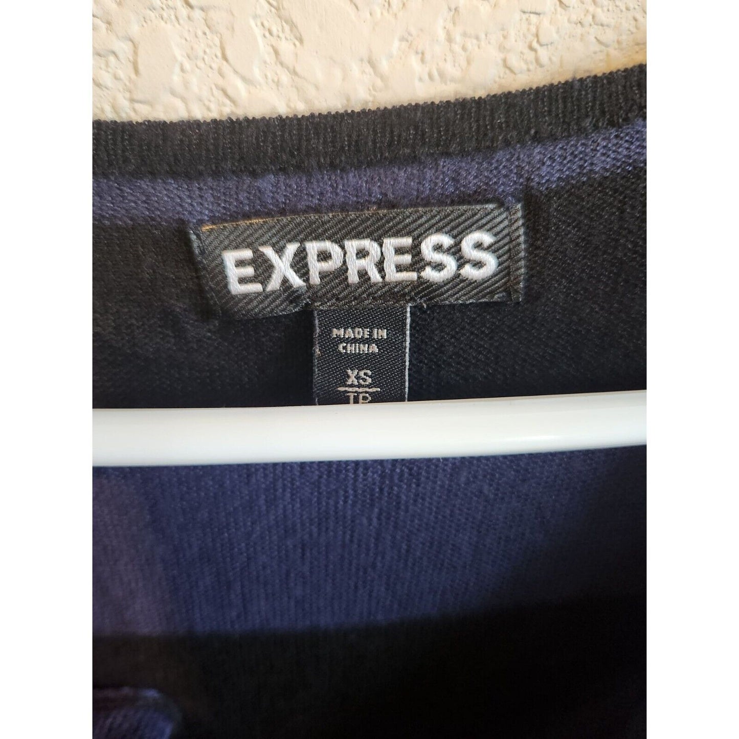 Express Womens Sz XS Pencil Dress Mini Length Blue and Black