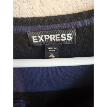 Express Womens Sz XS Pencil Dress Mini Length Blue and Black
