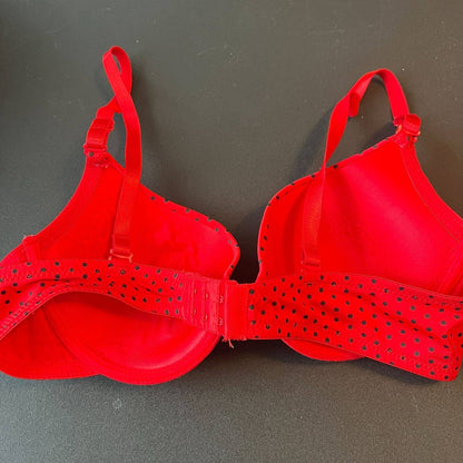 Vintage Y2K Rampage Intimates Womens Sz 36C Bra Red Black Polka Dot